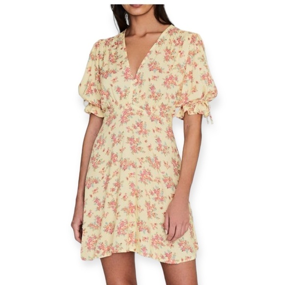 New Faithfull‎ the Brand Dress Tonia Mini Dress, SIZE US 8, Yellow base - Picture 1 of 13
